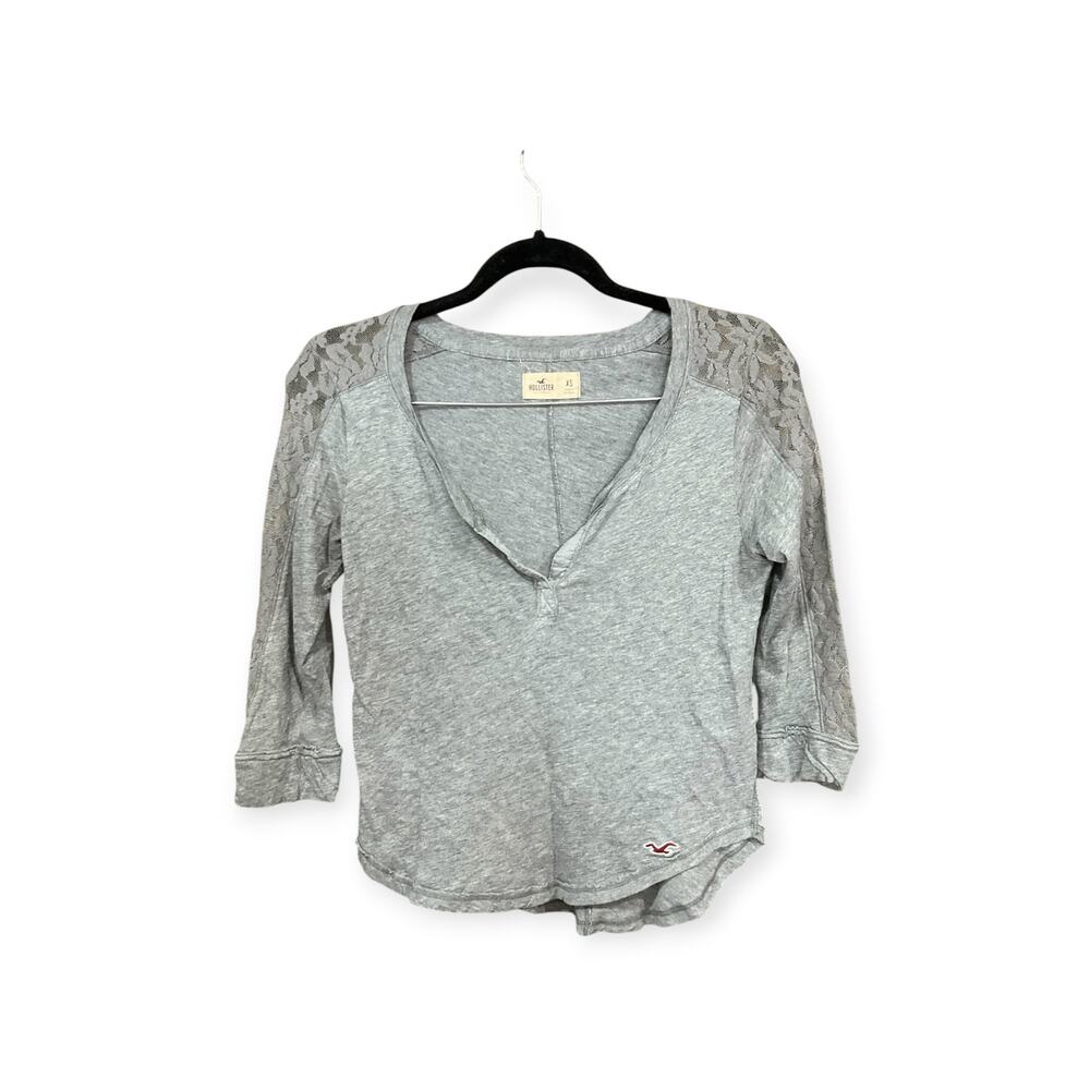 Hollister Top Women Gray Y2K XS